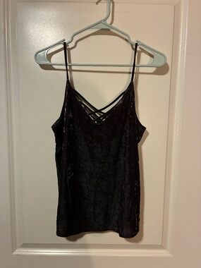 Dark Green Velvet-Like Tank